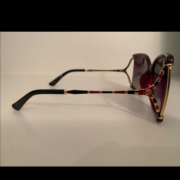 GUCCI GG0592SK Red Frame Gradient Light Red Oversized Sunglasses. - Picture 6 of 10
